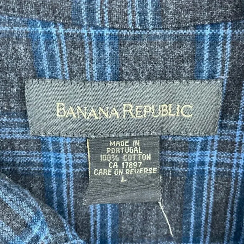 Banana Republic Shirt Long Sleeve Button Down Mens L Blue 4359